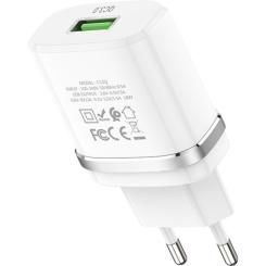 Зарядное устройство HOCO C12Q Smart QC3.0 charger White Фото 2