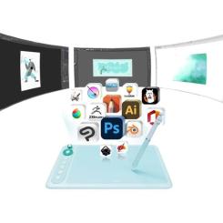 Графический планшет Parblo Intangbo X7 Green Фото 1