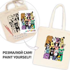 Набор для творчества Rosa Talent екосумка-розмальовка, Dogs 38х42см Фото 2