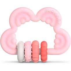 Прорезыватель Suavinex силиконовый с бряскальцем/розовый Фото