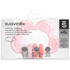 Прорезыватель Suavinex силиконовый с бряскальцем/розовый Фото 1