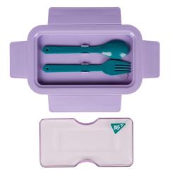 Ланч-бокс детский Yes Fusion 850 мл с принадлежностями фиолетово-зеленый Фото 2