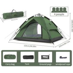 Палатка Naturehike чотиримісний автоматичний NH21ZP008 темно-зелений Фото 5