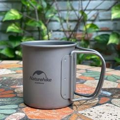 Чашка туристическая Naturehike NH20CJ005 титанова з ручкою 450 мл Фото 4