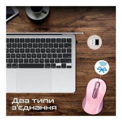 Мышка Promate Ken Wireless/Bluetooth Pink Фото 4