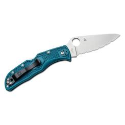 Нож Spyderco Endela K390 Serrated Blue Фото 1