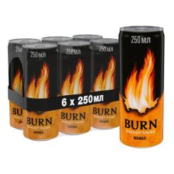 Энергетический напиток Burn Манго Безалкогольный сильногазированный 250 мл Фото 1