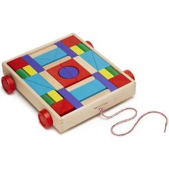 Кубики Melissa&Doug Набор деревянных блоков на тележке Фото