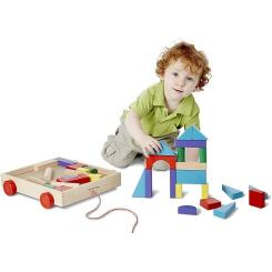 Кубики Melissa&Doug Набор деревянных блоков на тележке Фото 2
