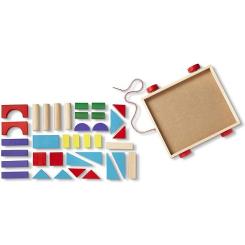 Кубики Melissa&Doug Набор деревянных блоков на тележке Фото 3
