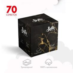 Салфетки косметические Chisto Softa Black 3 слоя 70 шт. Фото 1