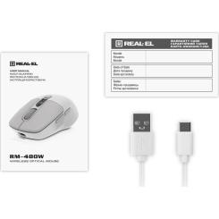 Мышка REAL-EL RM-480W Wireless/Bluetooth White Фото 6