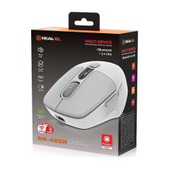 Мышка REAL-EL RM-480W Wireless/Bluetooth White Фото 7