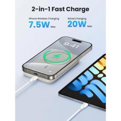 Батарея универсальная Ugreen 10000mAh 20W Magnetic Wireless beige Фото 1