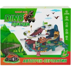 Игровой набор ZIPP Toys Dino автотрек-серпантин електричний, 6 машинок Фото 11
