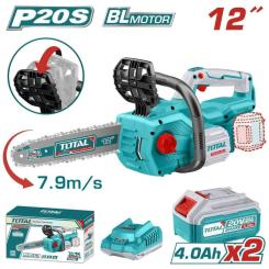 Цепная пила Total TGSLI201286 акум., 20В, шина 30см, 2x4Ah Фото 1