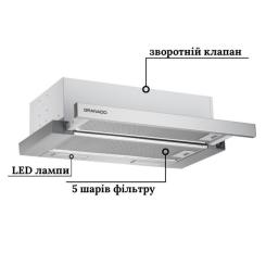 Вытяжка кухонная GRANADO Telde 602-450 inox Фото 2