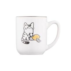 Чашка Ardesto Cat, 380мл, кераміка, біло-сірий Фото 2