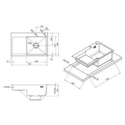 Мойка кухонная Kroner Schwarze-7848LHM Фото 8