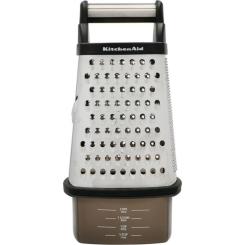 Терка KitchenAid Universal чотирьохстороння з контейнером, чорна Фото 3