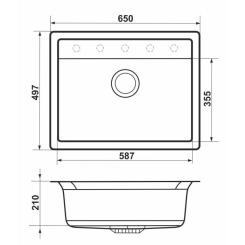 Мойка кухонная GRANADO ARTES marron з сифоном Фото 6