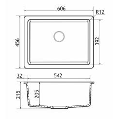 Мойка кухонная GRANADO Under top L black shine Фото 6