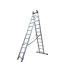 Лестница GTM 3-секции, раскладная, 3*12ст. 3,26-8,12м Фото 1