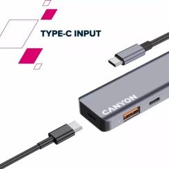 Концентратор Canyon hub DS-18 5in1 USB-C Grey Фото 9