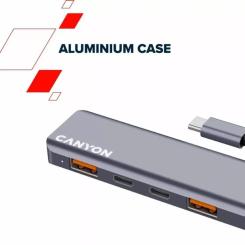Концентратор Canyon hub DS-18 5in1 USB-C Grey Фото 10