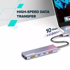 Концентратор Canyon hub DS-18 5in1 USB-C Grey Фото 5