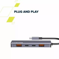 Концентратор Canyon hub DS-18 5in1 USB-C Grey Фото 8
