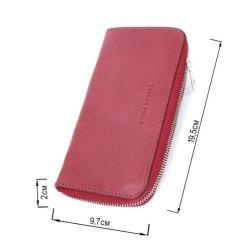 Кошелек Grande Pelle Из натуральной кожи Бордовый Фото 2