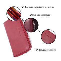 Кошелек Grande Pelle Из натуральной кожи Бордовый Фото 3