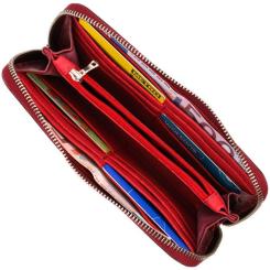 Кошелек Grande Pelle Из натуральной кожи Бордовый Фото 6