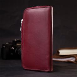 Кошелек Grande Pelle Из натуральной кожи Бордовый Фото 8