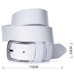 Ремень Grande Pelle Кожаный ремень Белый Фото 3