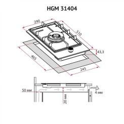Варочная поверхность Perfelli HGM 31404 BL Фото 8