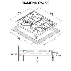 Варочная поверхность Perfelli DIAMOND GW69C BIANCO Фото 11