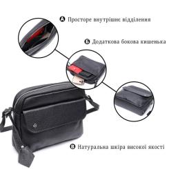 Сумка Grande Pelle Кросс-боди из натуральной кожи Черная Фото 3