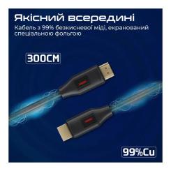 Кабель мультимедийный Promate HDMI M to HDMI M 3.0m V2.0 Фото 4