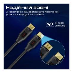 Кабель мультимедийный Promate HDMI M to HDMI M 3.0m V2.0 Фото 5