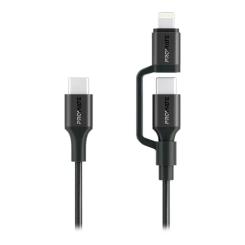 Дата кабель Promate USB-C to USB-C + Lightning black Фото