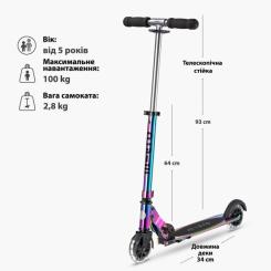 Самокат Micro Sprite LED Неохром Фото 5