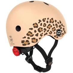 Шлем Scoot&Ride 45-51см , леопард, з ліхтариком Фото 2