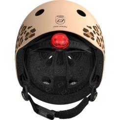Шлем Scoot&Ride 45-51см , леопард, з ліхтариком Фото 5