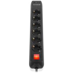 Сетевой фильтр питания REAL-EL RS-PROTECT 605 3m, black Фото 3
