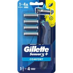 Бритва Gillette Sensor 3+ с 4 сменными картриджами Фото
