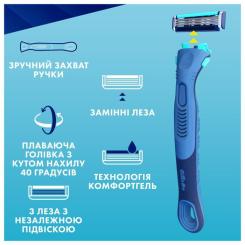 Бритва Gillette Sensor 3+ с 4 сменными картриджами Фото 6
