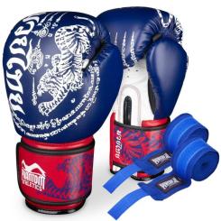 Боксерские перчатки Phantom Muay Thai Blue 12 унцій Фото