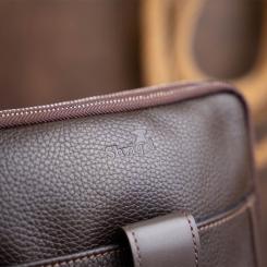 Сумка Shvigel На два отделения кожаная Коричневая Фото 11